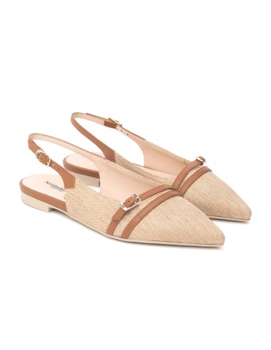 Nero Giardini slingback in tessuto e pelle